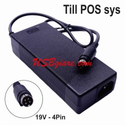 Power Adapter 19V đầu 4 Chân (4Pin) cho Printer Tv Monitor Cash Till POS Sys